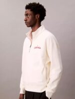 Embroidered Logo French Terry Quarter Zip Sweatshirt