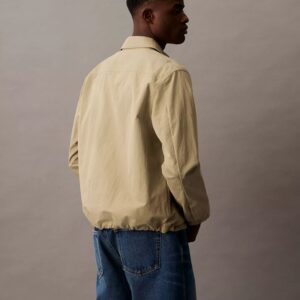 Cotton Blend Zip Classic Shirt Jacket