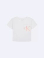 Girls Monogram Logo Pocket Boxy Tee