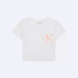 Girls Monogram Logo Pocket Boxy Tee