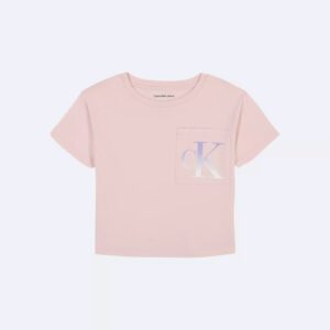 Girls Monogram Logo Pocket Boxy Tee