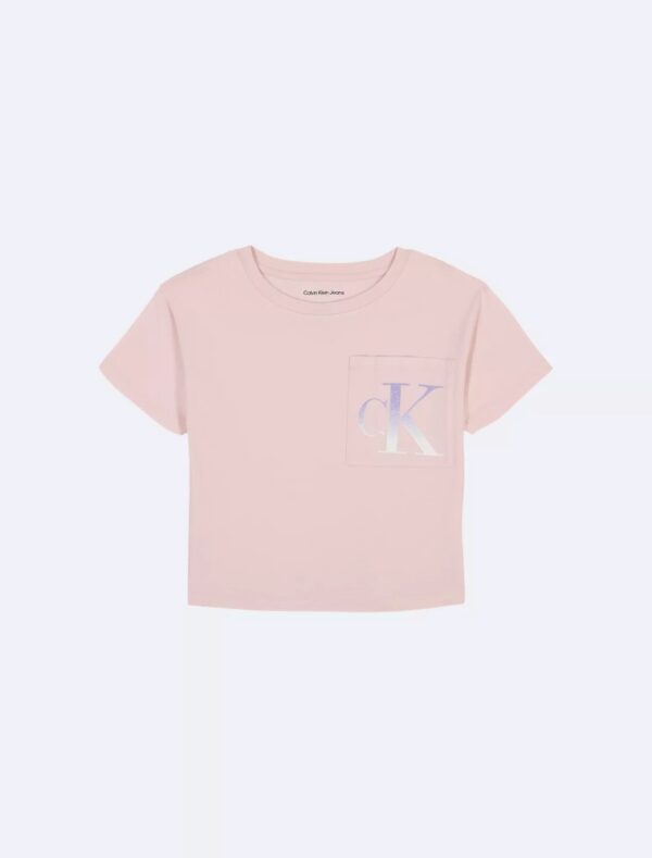Girls Monogram Logo Pocket Boxy Tee