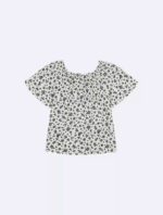 Girls Floral Print Short Sleeve Top