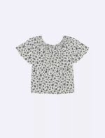 Girls Floral Print Short Sleeve Top
