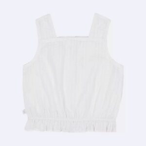 Girls Seersucker Button-Front Top