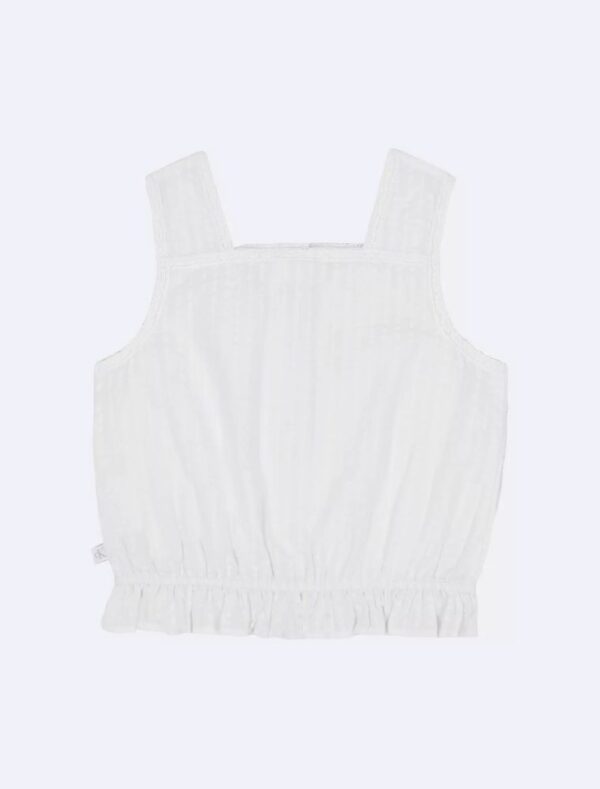 Girls Seersucker Button-Front Top