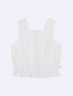Girls Seersucker Button-Front Top
