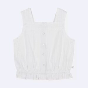 Girls Seersucker Button-Front Top