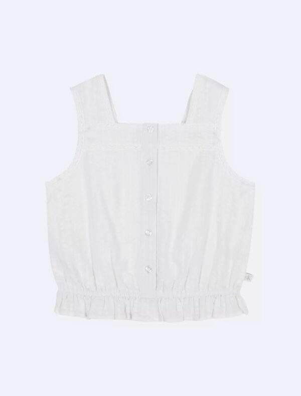 Girls Seersucker Button-Front Top