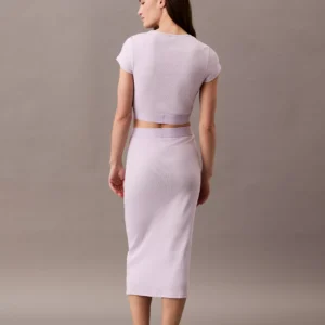 Cotton Stretch Rib Skirt