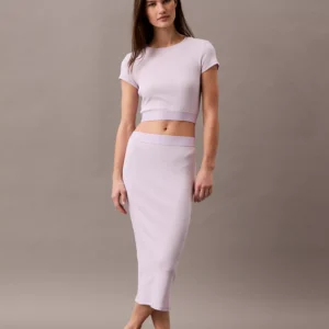 Cotton Stretch Rib Skirt