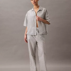 Cotton Poplin Logo Waistband Pants